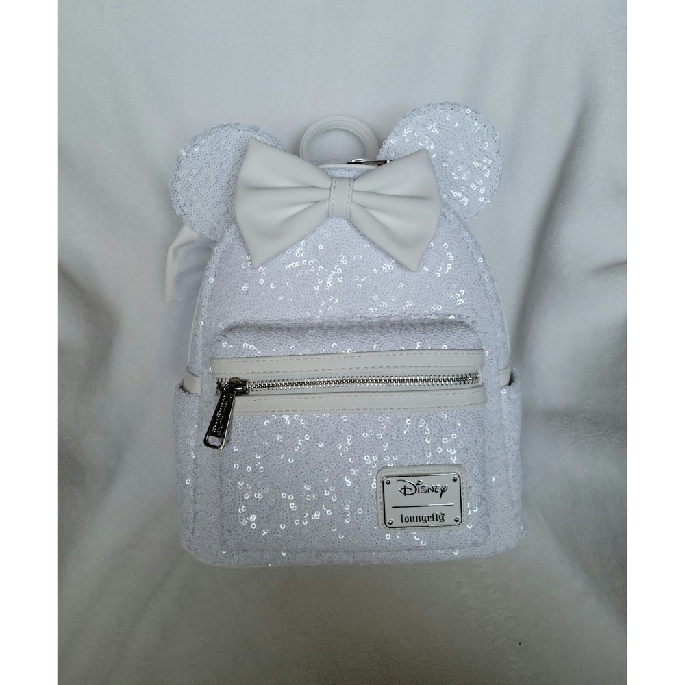 Loungefly Disney Wedding Minnie Mouse Sequin Mini Backpack - Picture 2 of 12